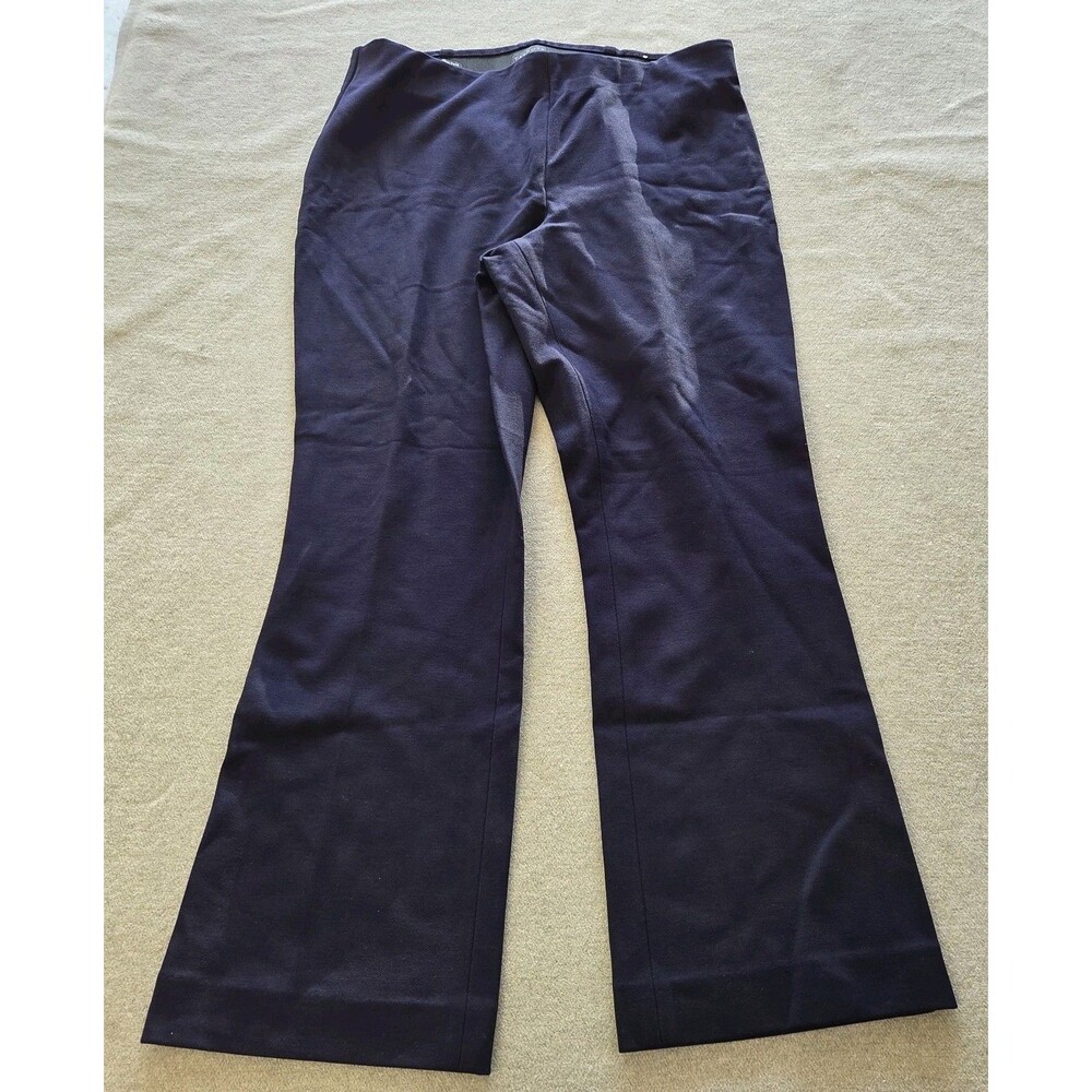 Talbots Pull-On Ponte Knit Cropped Flare Montauk Pant  Size 10 Navy Blue